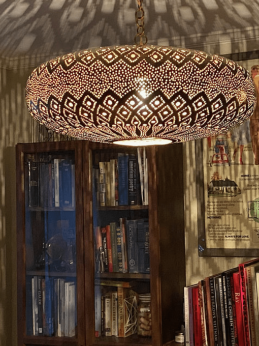 Moroccan Pendant Light | Handmade Brass Lamp | Modern Pendant Lighting for Indoor & Outdoor Spaces