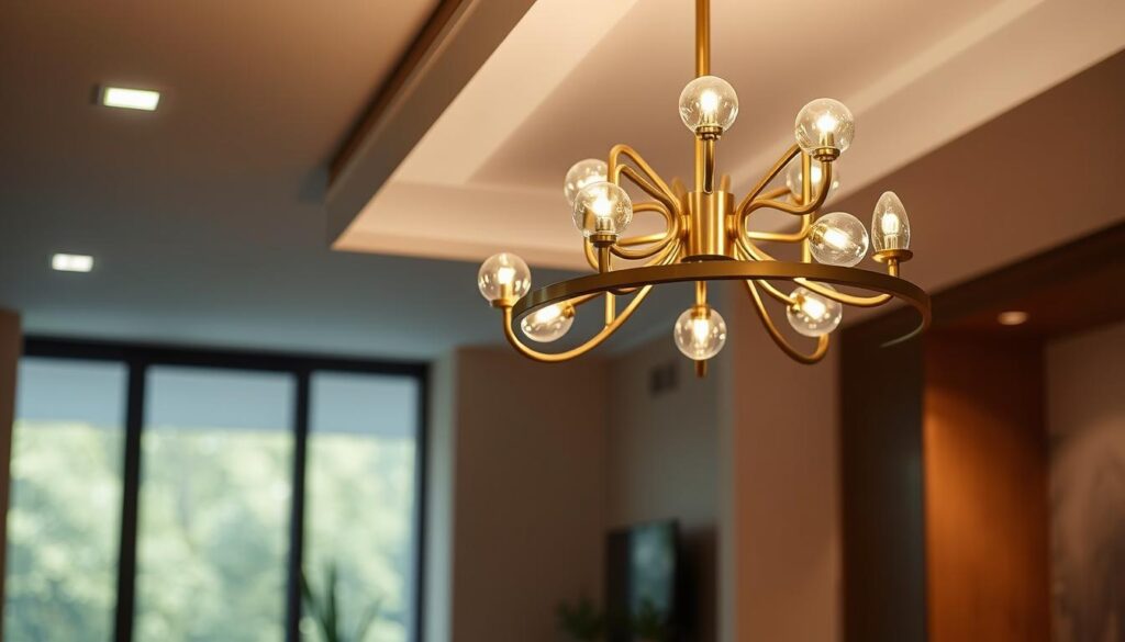 brass chandelier